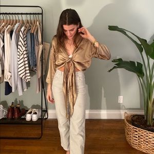 Gold wrap shirt from urban outfitters